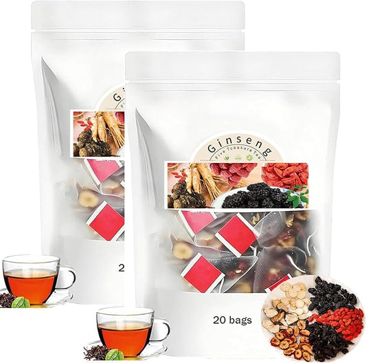 Ginseng Five Treasures Tea, Ginseng Six Treasure, Natural Chinese Herbal Tea for Men Women (2)