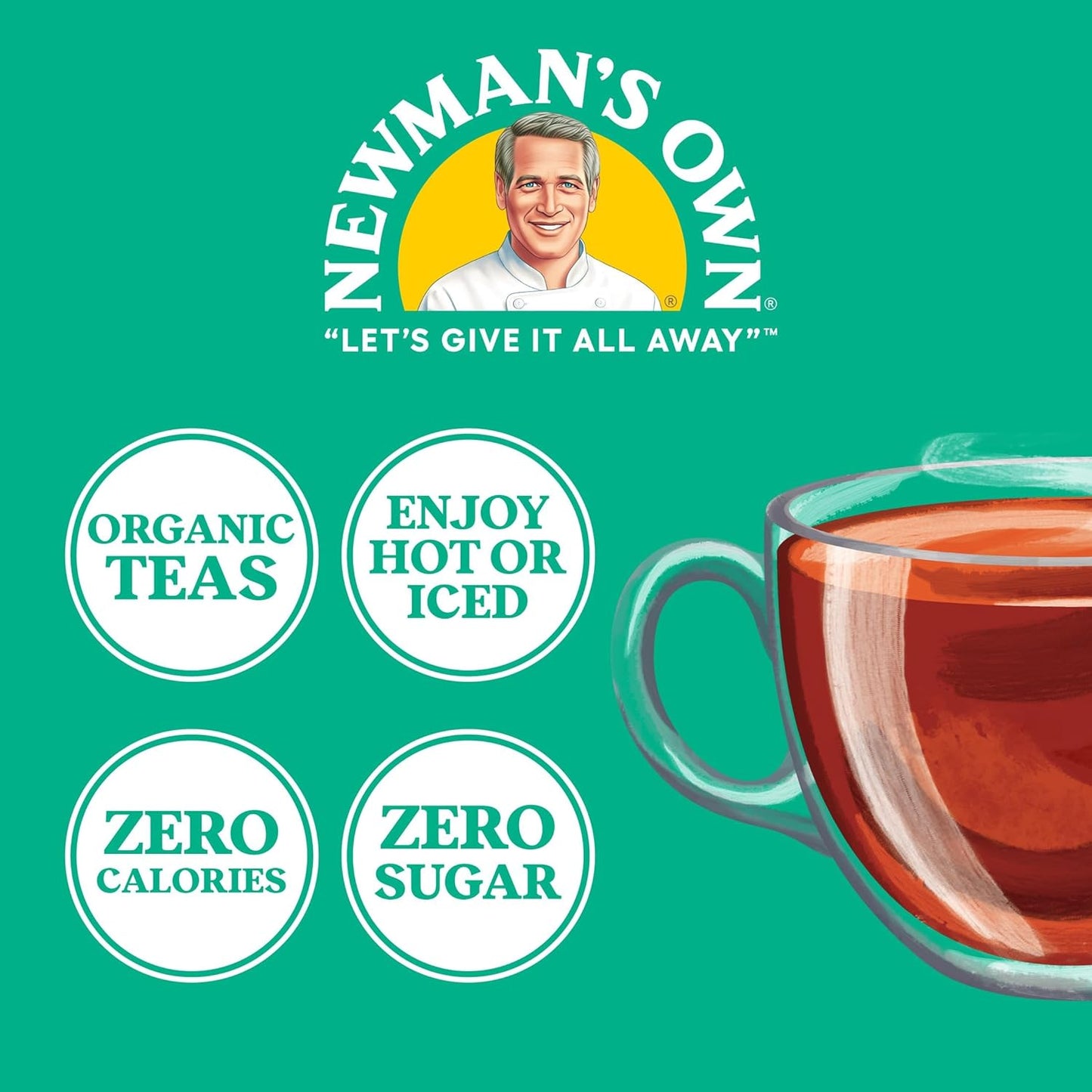Newman’s Own Organic Black Tea, 100 Tea Bags, Pack of 5, USDA Organic