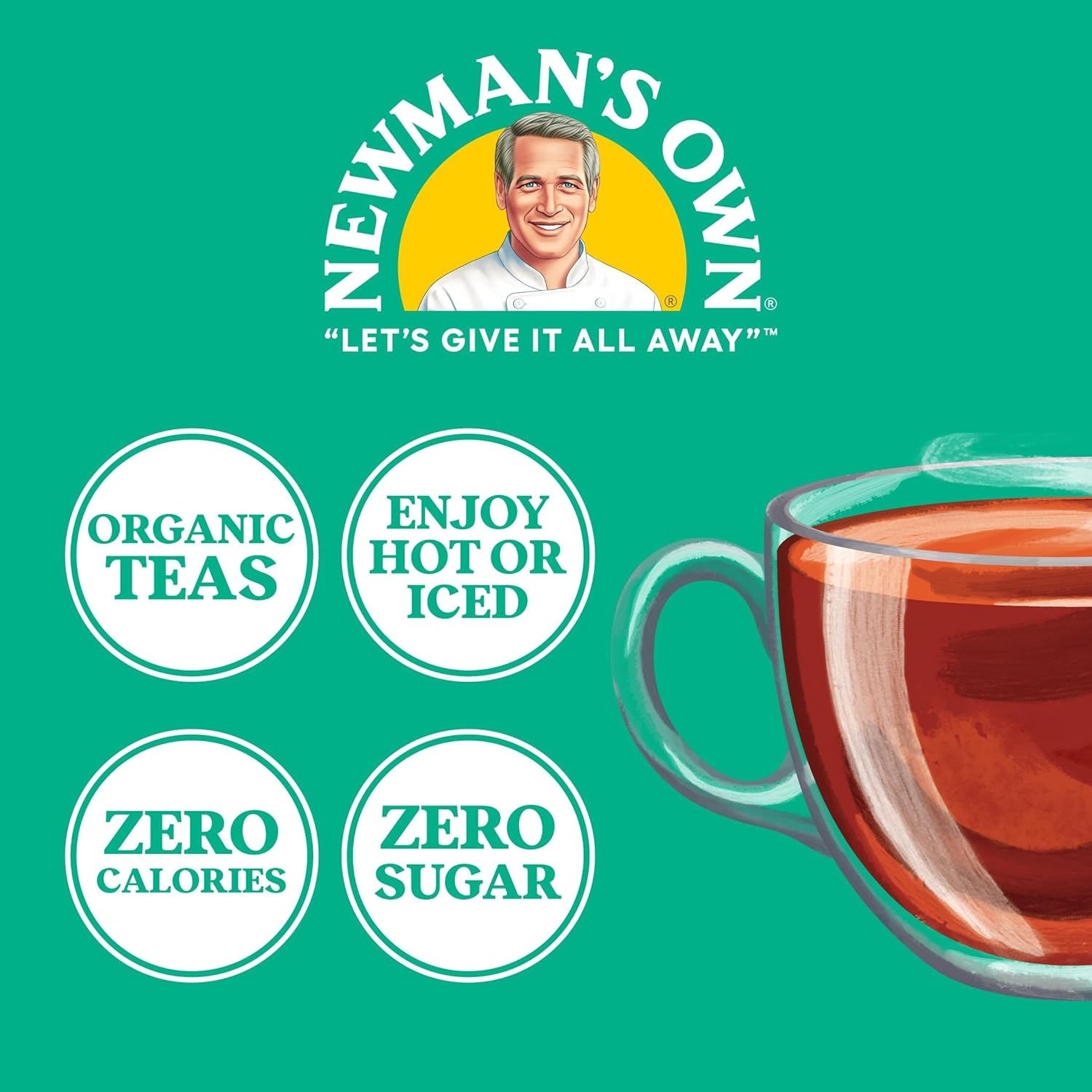 Newman’s Own Organic Black Tea, 100 Tea Bags, Pack of 5, USDA Organic