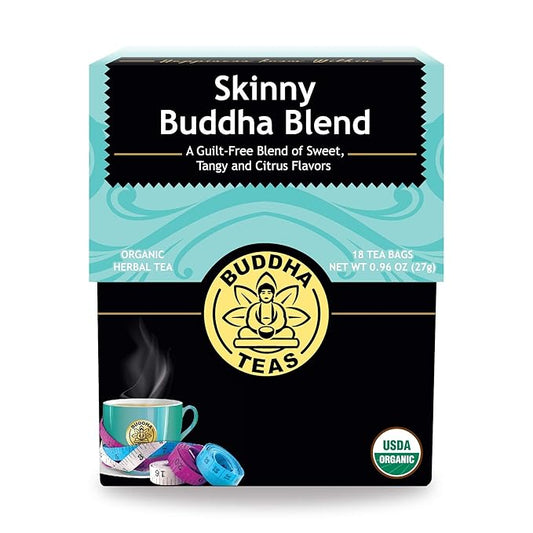 Buddha Teas Organic Skinny Buddha Blend - OU Kosher, USDA Organic, CCOF, 18 Bleach-Free Tea Bag