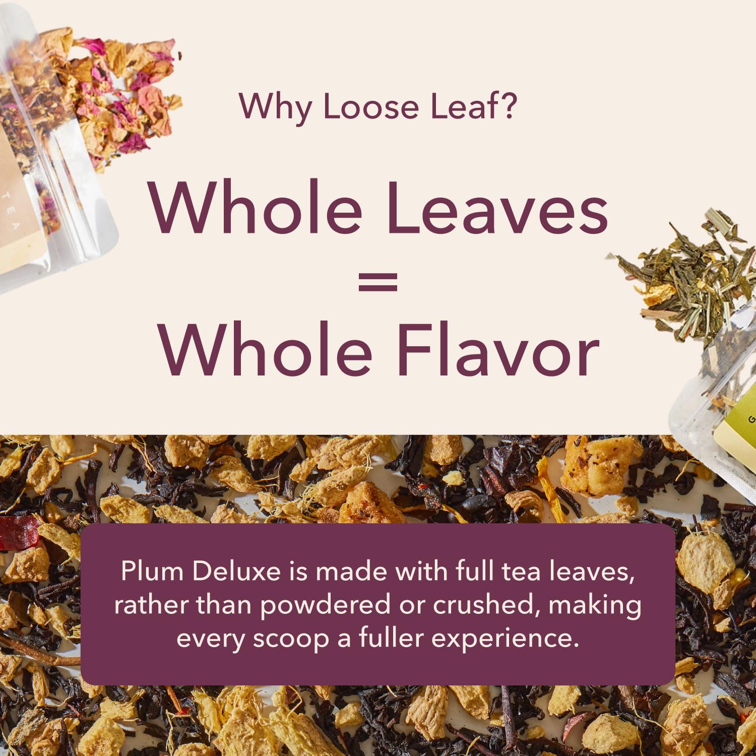 Plum Deluxe Creme Brulee Earl Grey Black Tea (60-80 Cups), Premium Loose Leaf Tea Leaves, Hot or Iced, Sweetener and Dairy Free, No Artificial Flavors