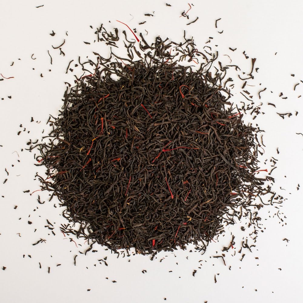 Eupherbia Saffron Black Tea, Handpicked, Highland Grown Whole Leaf Tea, Enriched with 3 Grams of Premium Saffron Threads, Brisk, Earthy, Aromatic, 227g (8 oz)