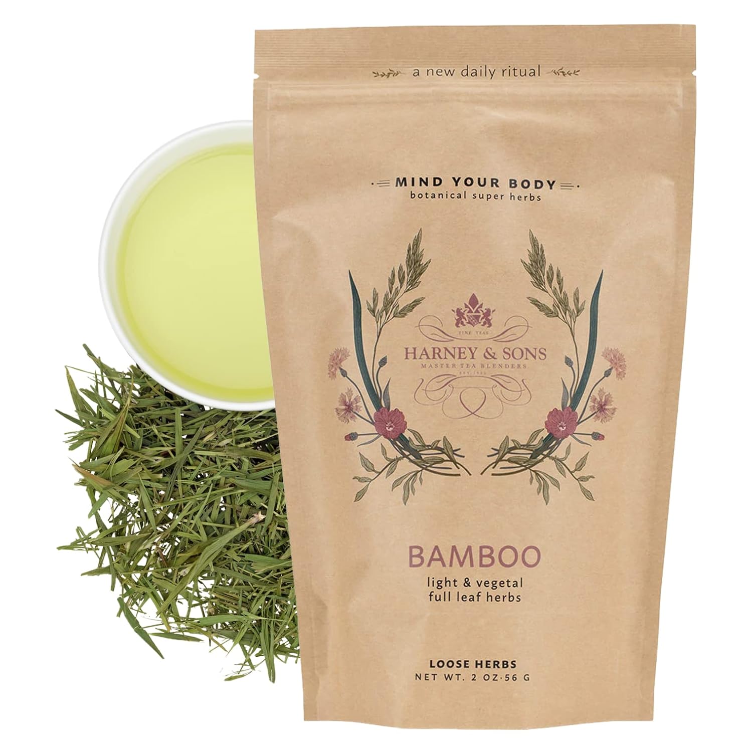 Harney & Sons Bamboo Tea, Loose Leaves, Wellness Collection, 2 oz Bag