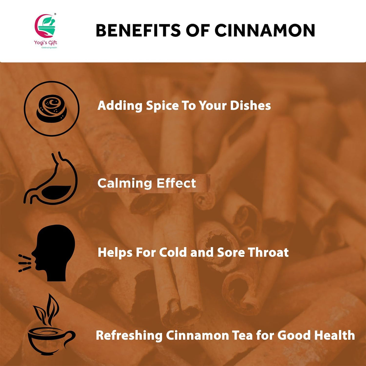 YOGI’S GIFT – Celebrating health Yogi's Gift Crushed Cinnamon Bark 4 oz, Premium Chips for Tea & Cooking