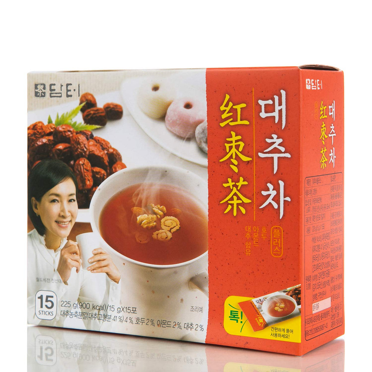 Damtuh Jujube (Red Date) Tea, Korean herbal Powder Mix, 15 Count