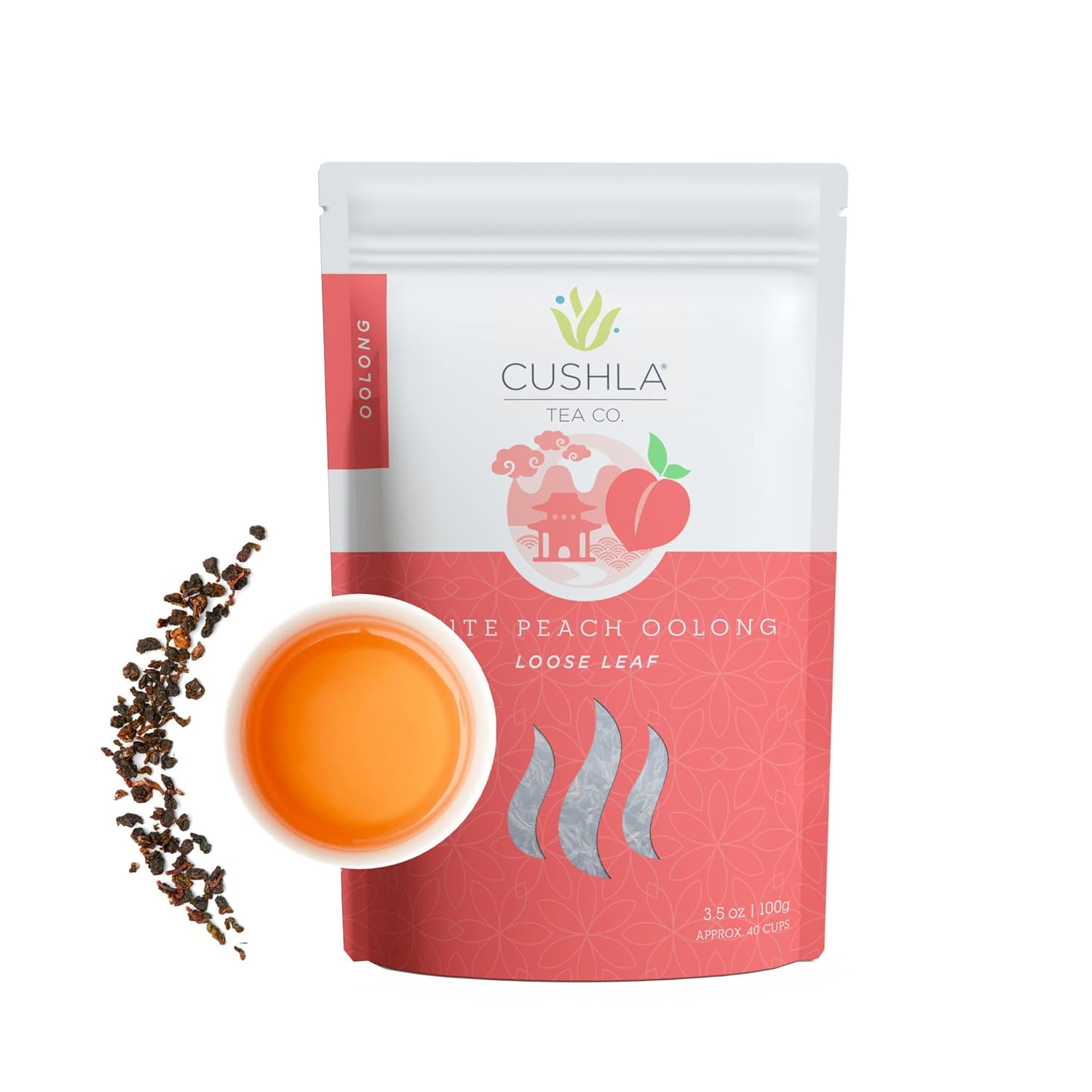 Whole Leaf White Peach Wuyi Oolong Loose Leaf Tea - No Artificial Ingredients