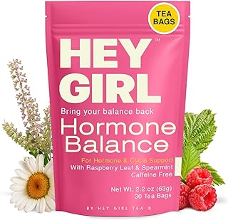 Hormone Balance for Women Tea with Spearmint, Red Raspberry Leaf, Chamomile, Ginger, Nettle - For PMS, PCOS, Perimenopause & Cycle Support - Herbal Hormonal Wellness Tea Bags