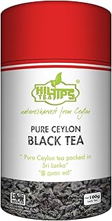 Loose Leaf, Pure Ceylon Black Tea 100g, Exquisite Blend, Hiltips, In Reusable Round Caddy