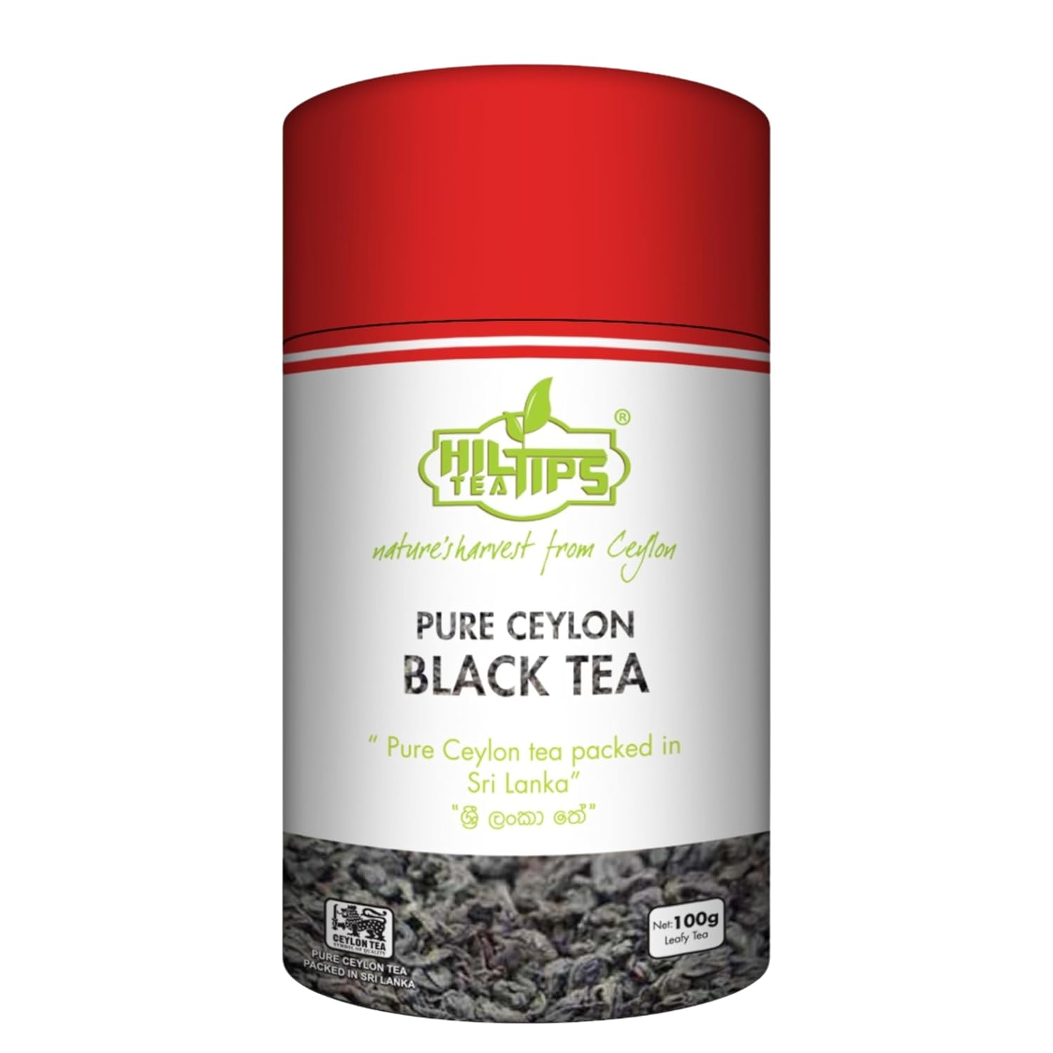 Loose Leaf, Pure Ceylon Black Tea 100g, Exquisite Blend, Hiltips, In Reusable Round Caddy