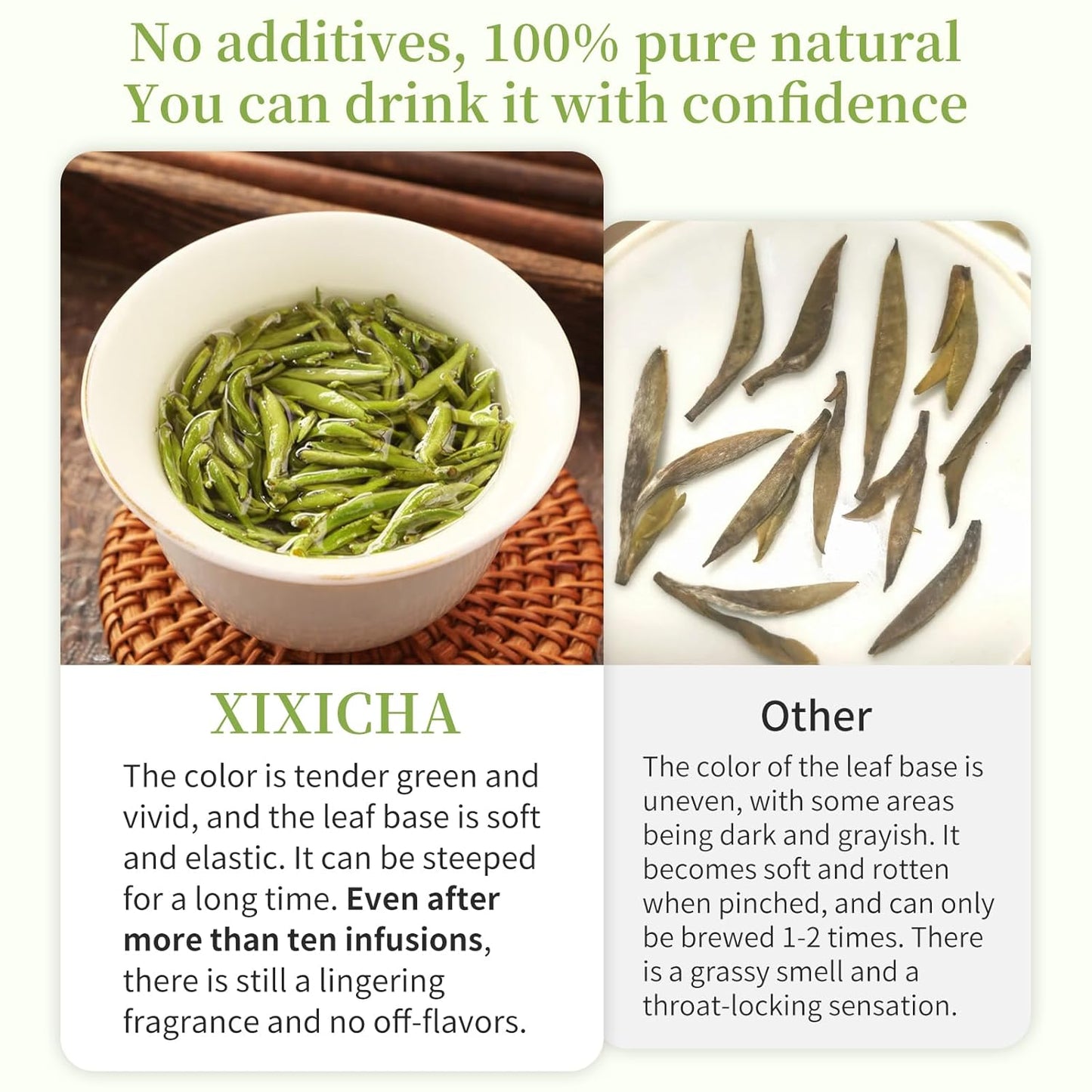 XIXICHA Silver Needle White Tea Loose Leaf Grade AAA Premium Silver Needle Tea Fuding White Tea Baihao Yinzhen Tea 80g/2.82oz 白茶 白毫银针 福鼎白茶 茶叶