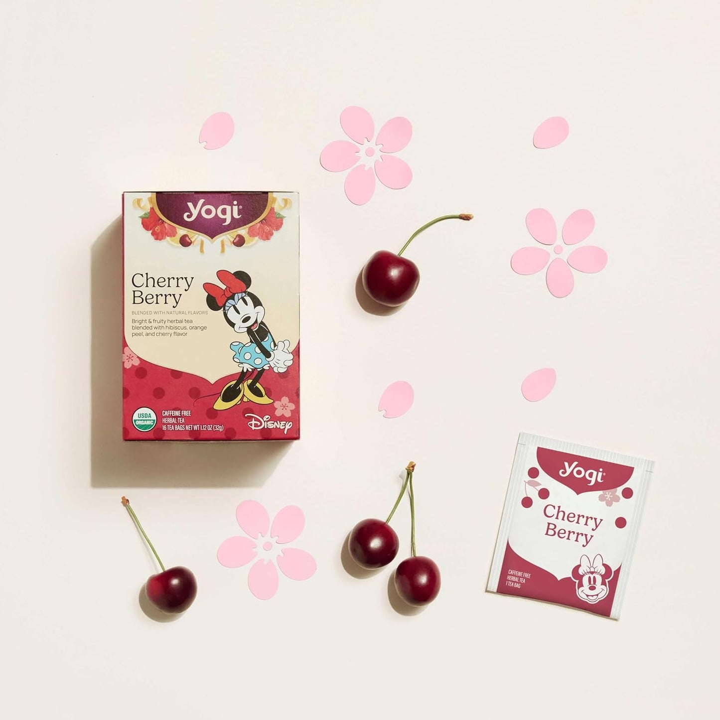 Yogi Cherry Berry Tea (4 pack, 16 each) - Caffeine-Free Organic Herbal Tea