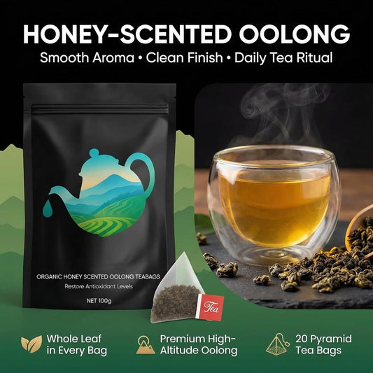 Oolong Tea Bags – Organic Whole Leaf Oolong – 20 Bags (5g Each) – Natural Relaxing Tea for Calm Mind &amp; Healthy Lifestyle – Premium Organic Oolong Tea (1)