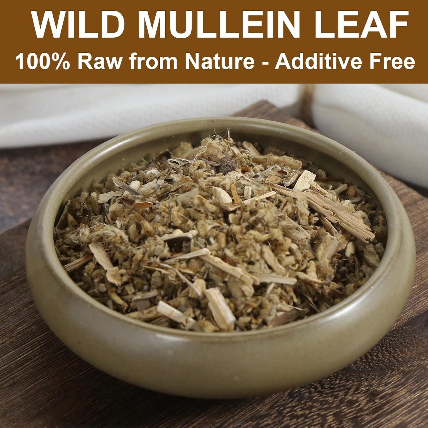 FullChea Mullein Leaf Tea Bags, 2g X 60 Count, Big &amp; Resealable Pack