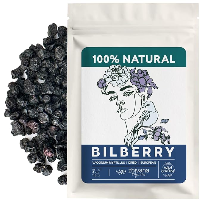 Wild Bilberry Dried Fruits (4 oz.) – Bilberry Tea – Superfood Berries – Whortleberry (Vaccinium myrtillus)