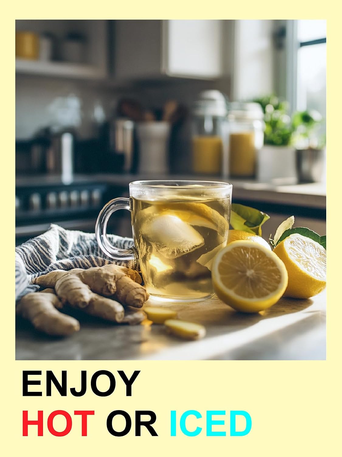 TeeLux Lemon Ginger Tea, Soothing &amp; Warming Flavor, Caffeine Free, 100 ct | Zesty Ginger Root Blend with Lemongrass, Lemon Peel &amp; Sweet Tea Leaves, Citrus Aroma, Sugar Free, Gluten Free, Hot or Iced
