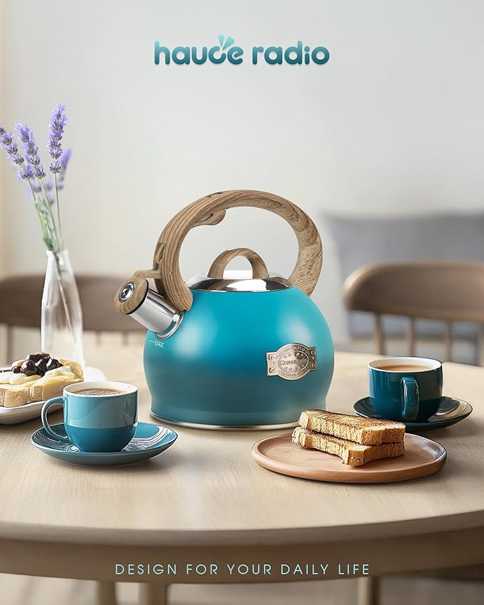Tea Kettle, Whistling Stovetop Teapot Food Grade Stainless Steel Tea Kettles for Stove Top with Anti-hot Ergonomic Handle,Kettle Spout for Tea