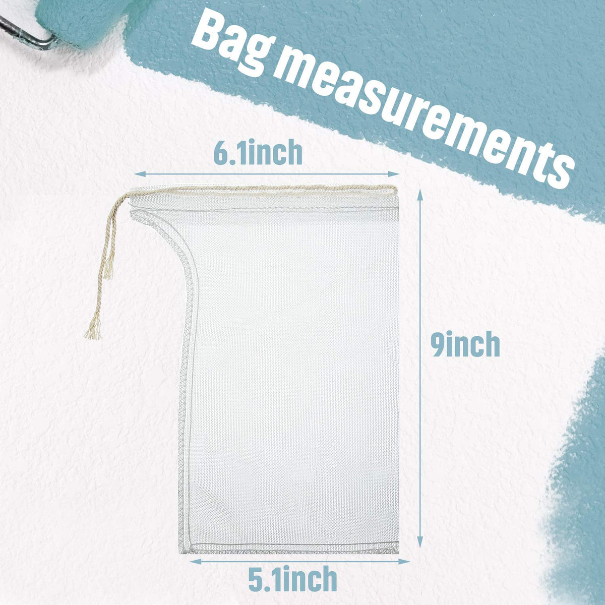 Shappy 5 Pcs Compost Tea Filter Bags with Drawstring, 23 x 16 cm
