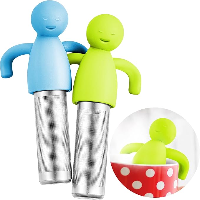 2 Pieces Tea Infuser for Loose Tea Cute Fine Mesh Tea Strainer Stainless Steel Tea Filter Ball Tea D