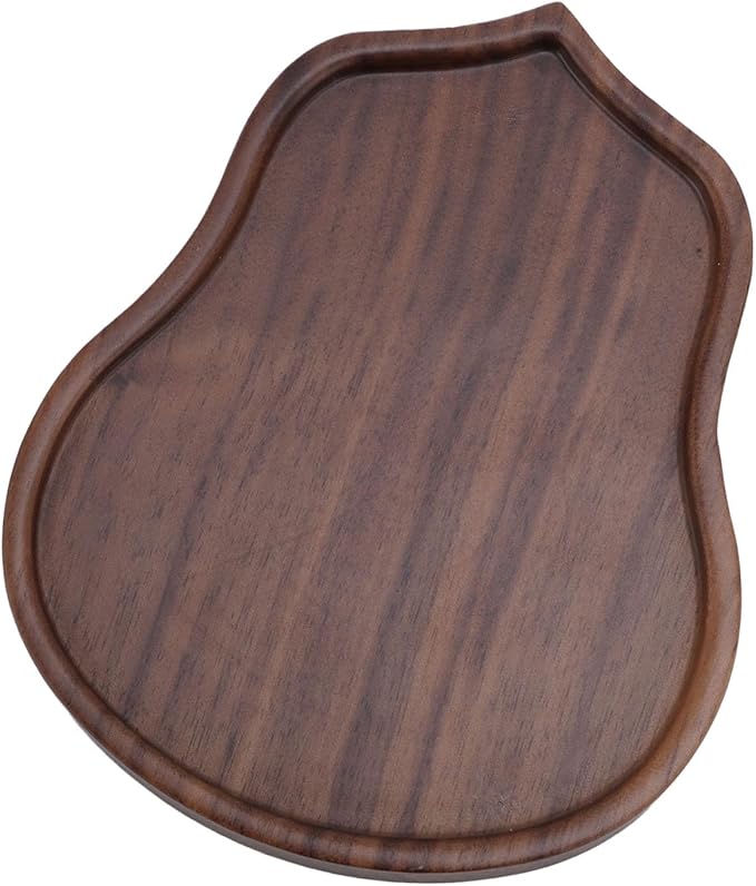 Chinese Style Wooden Gongfu Tea Tray, Small Tea Table Serving Tray Multifunctional Use for Home Office Decor Wood Material 12.5x10x1.8cm