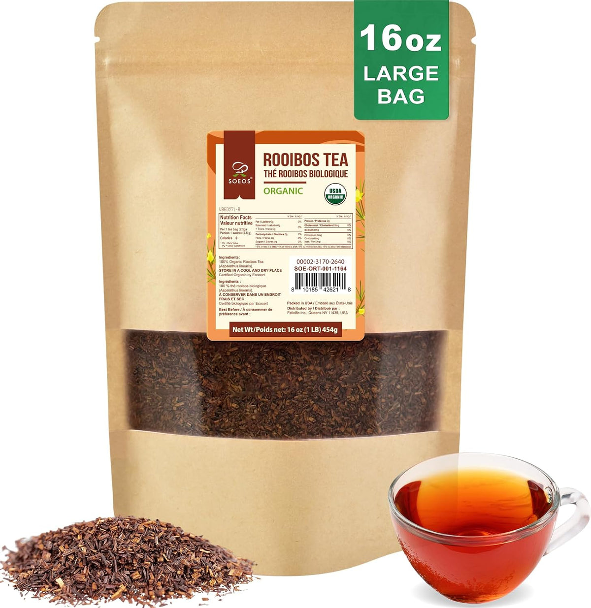 Soeos Organic Rooibos Tea Loose Leaf
