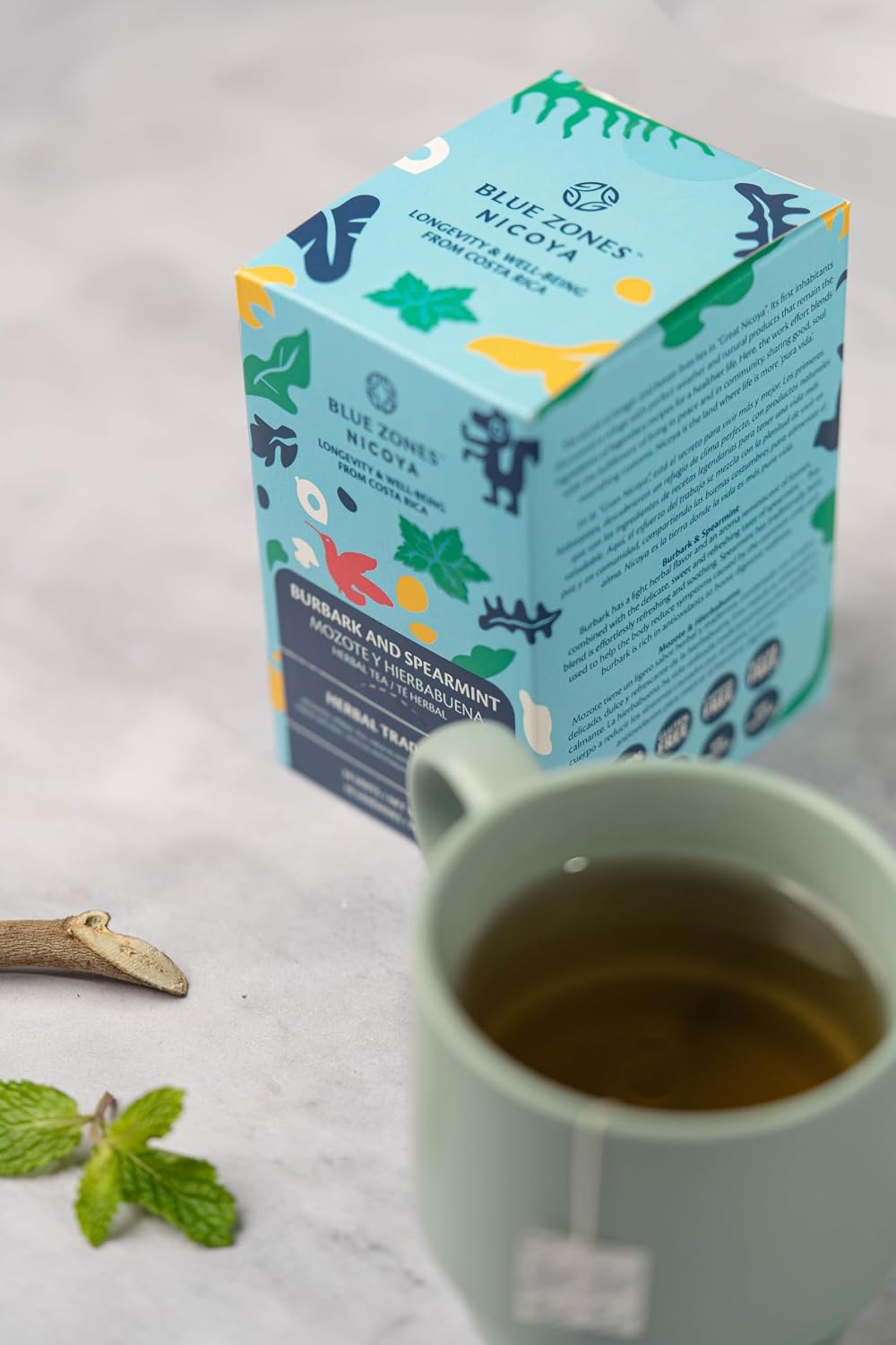 Blue Zones Nicoya Burbark &amp; Spearmint Herbal Tea Pack of 18 (1.6oz/45g)