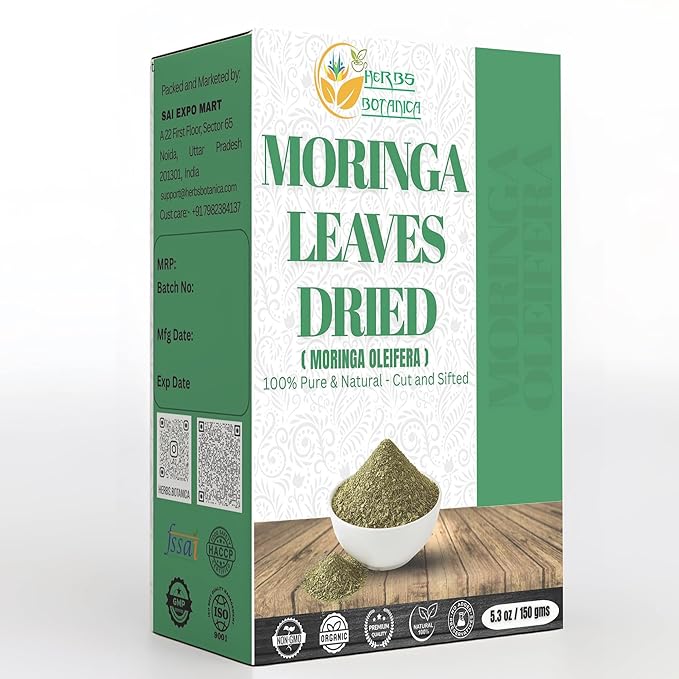 Herbs Botanica Dried Moringa Leaves Tea Leaf Hojas De Moringa Nutrient-Rich Herbal Tea Infusion for Immunity, Energy