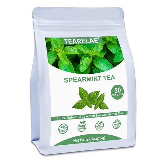 TEARELAE - Spearmint Tea Bags, 50 Count, Spearmint Leaves Herbal Tea