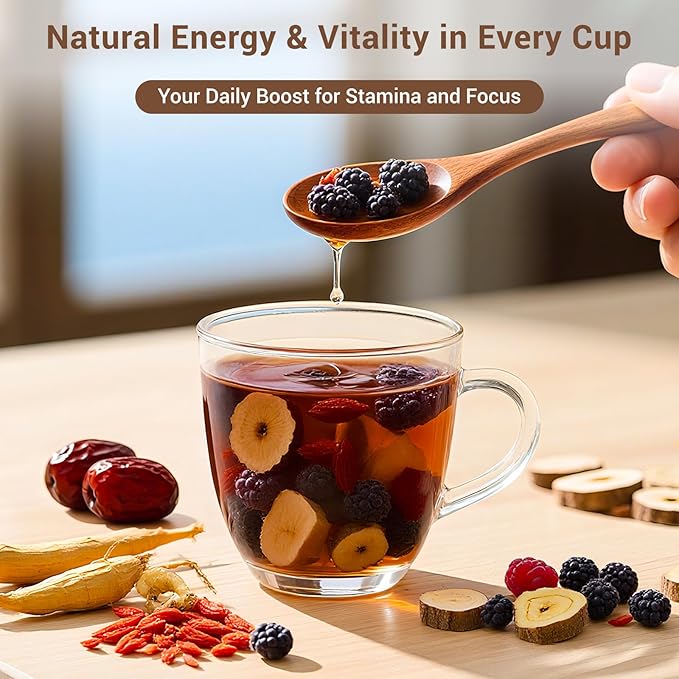 Ginseng Ten Treasures Kidney Tea, Natural Ginseng & Mulberry Herbal Tea kidney cleanse detox & repair Teabags for Men Women