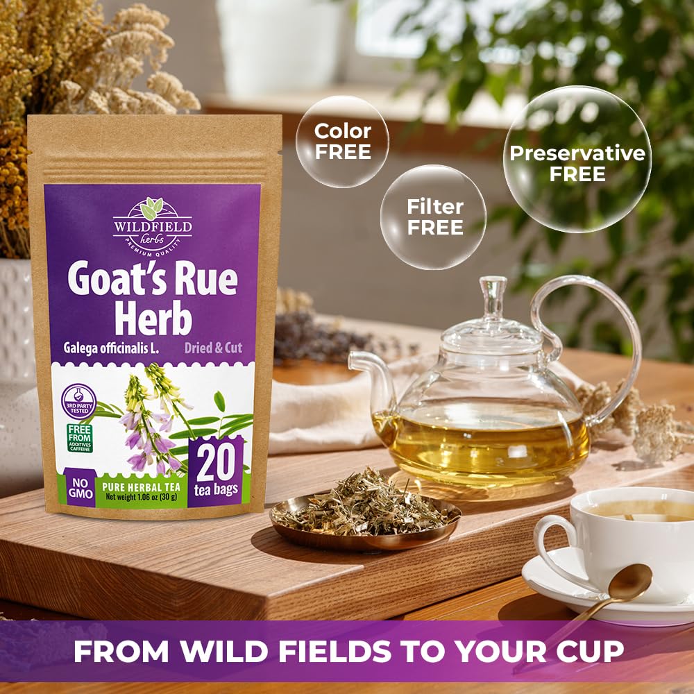20 Bags Goat's Rue Tea Goats Rue Herb (Galega Officinalis L.) - 20 Count 1.5g Tea Bags French Lilac Ruda De Cabra