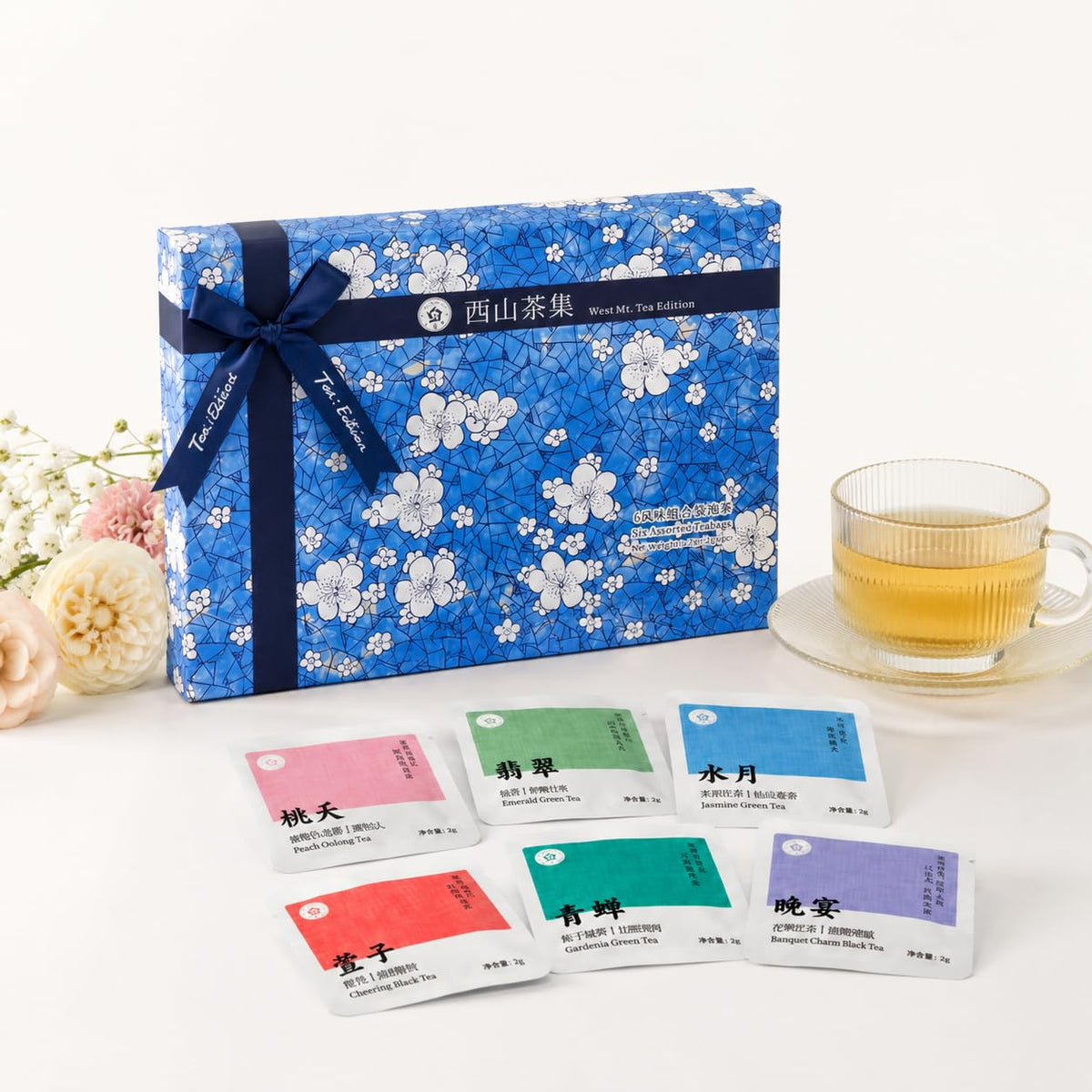 Rinatea Tea Gift Set - West Mt. Tea Selection-Tea Bag Sampler Variety Pack - Includes 6 Rich Flavors