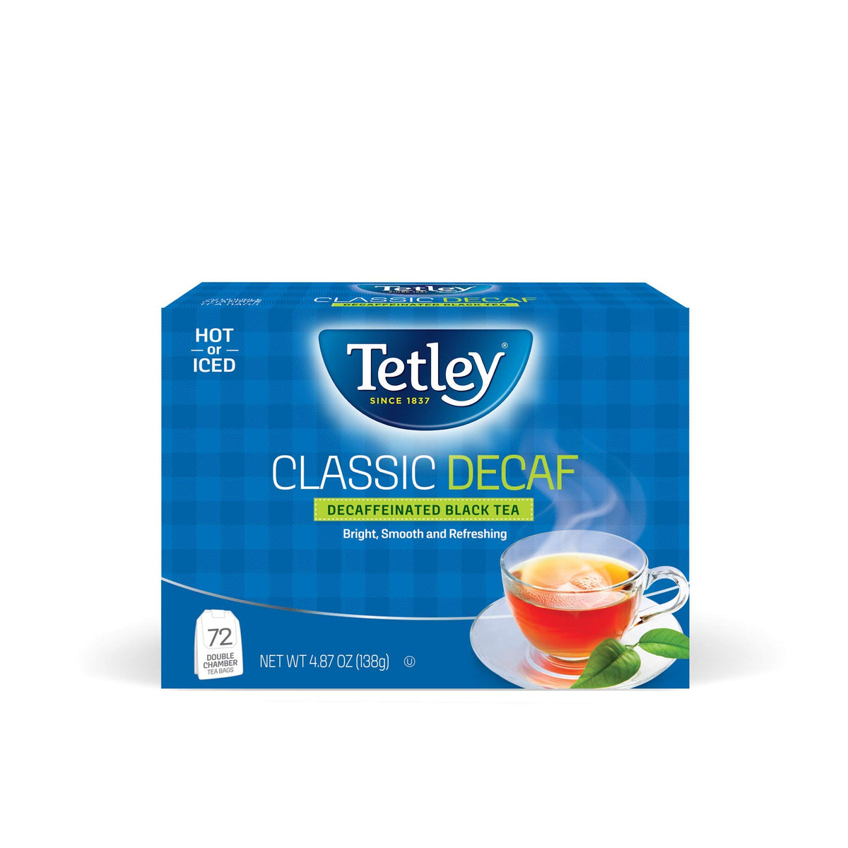 Tetley, Classic Blend Decaf Black Tea, 72 Count (Pack of 12), Hot or Iced, Smooth, Full Flavor without the Caffeine