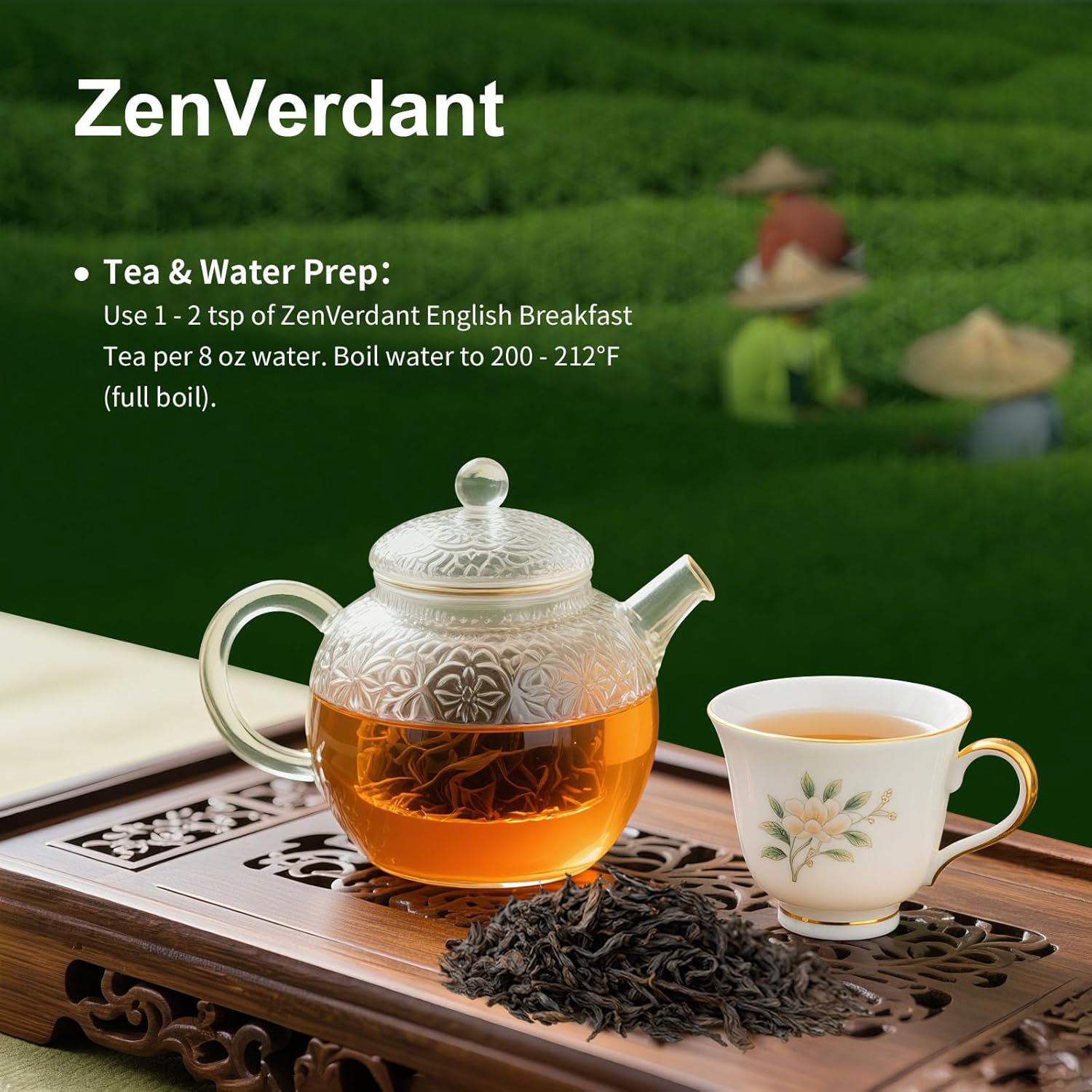 ZenVerdant DT Oolong Tea, 8 oz Whole Leaf Tea | Cortisol Balancing Calming for Stress Relief, Digestion and Metabolism, Rich in Antioxidants | Packaging Mislabeled English Breakfast Tea