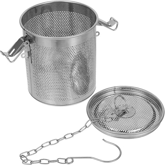 Large Tea Infuser, 5 Inch Tea Strainers for Loose Tea, 304 Stainless Steel Soup Seasoning Filter with Buckled Lid & Chain Hook