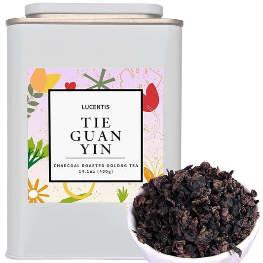 Premium Charcoal Roasted Tie Guan Yin Loose Leaf Oolong Tea (400g) | Iron Goddess of Mercy | Authentic Chinese Loose Leaf Tea from Anxi, Fujian (5A炭焙铁观音)