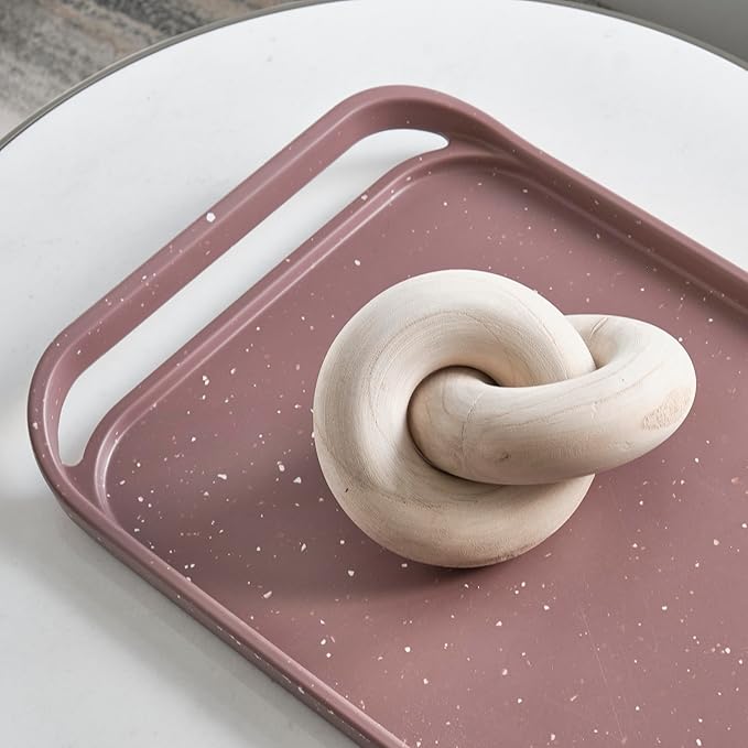 LINE+ARC Waterproof, Easy-to-Clean, 18"x12" Serving Tray Extra Large Handles (Mint) 100% Food-Grade Melamine for Breakfast, Dinner, Bed, Tea, Crafts