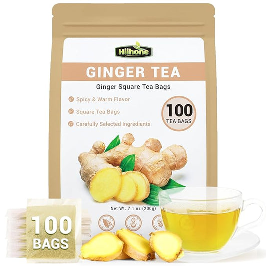 Ginger Root Herbal Tea - Caffeine Free, 100 Teabags