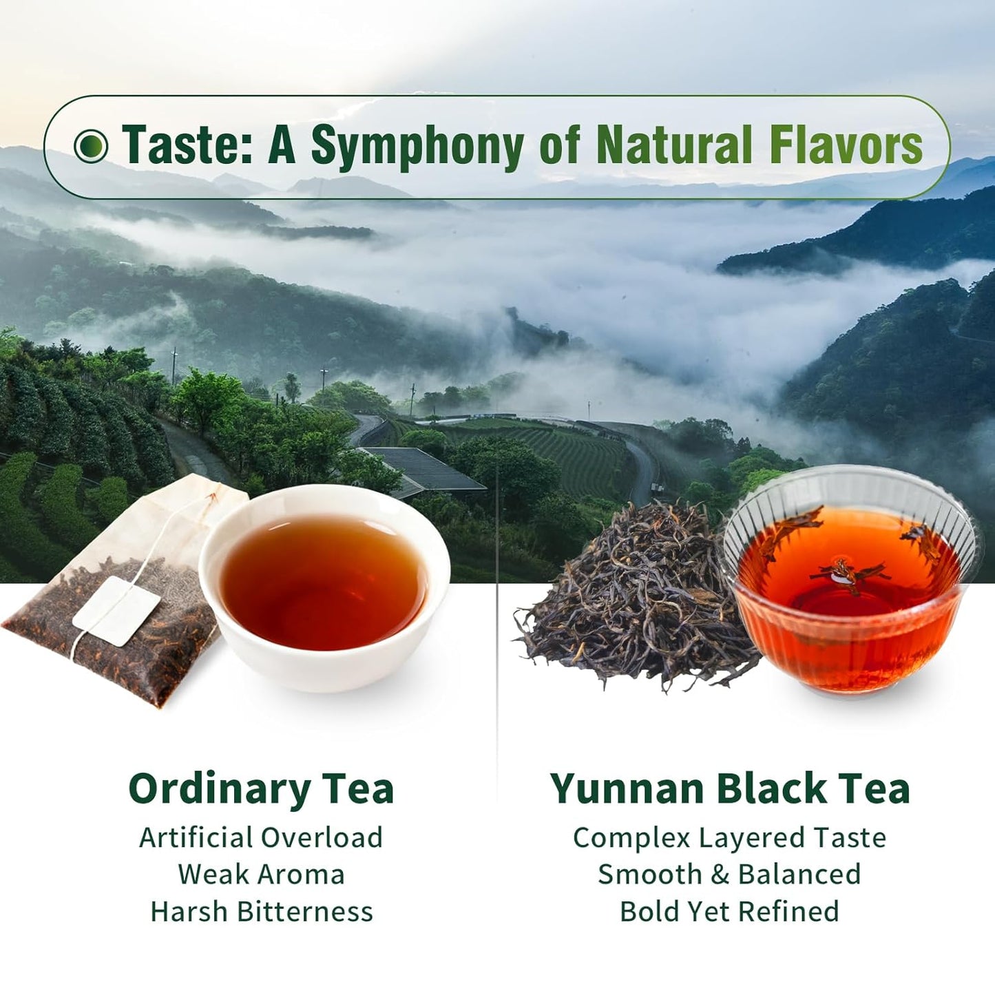 ZenVerdant Yunnan Dianhong Black Tea 4oz, Premium Chinese Loose Leaf Black Tea, Rich & Malty Flavor, Resealable Bag