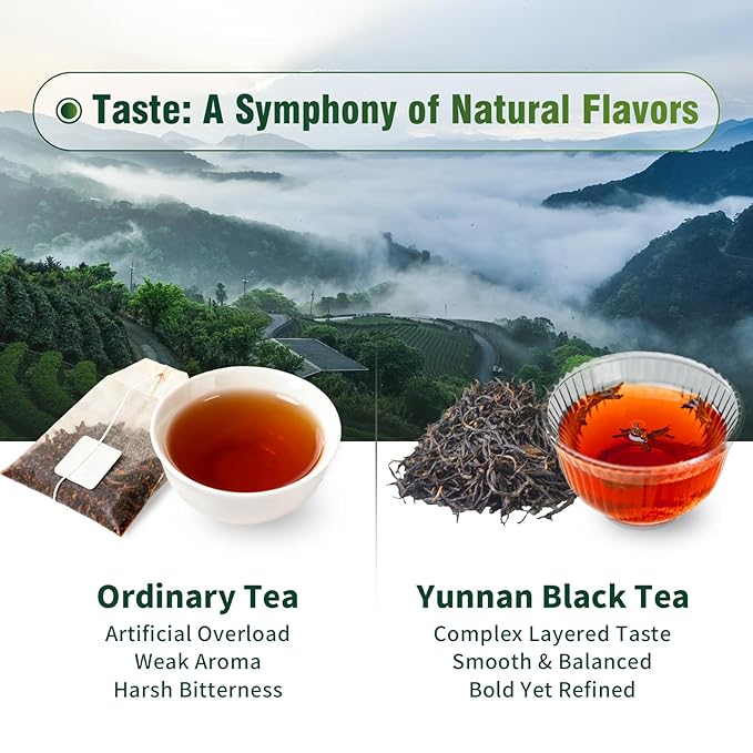 ZenVerdant Gourmet Yunnan Black Tea, 10oz | Premium Loose Leaf Breakfast Tea | Fresh Harvest & Resealable Bag