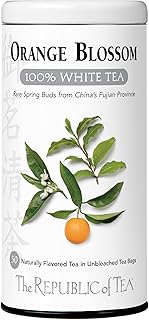 The Republic of Tea – Orange Blossom 100% White Tea Bags, Steeps 50 Low-Caffeinated Cups