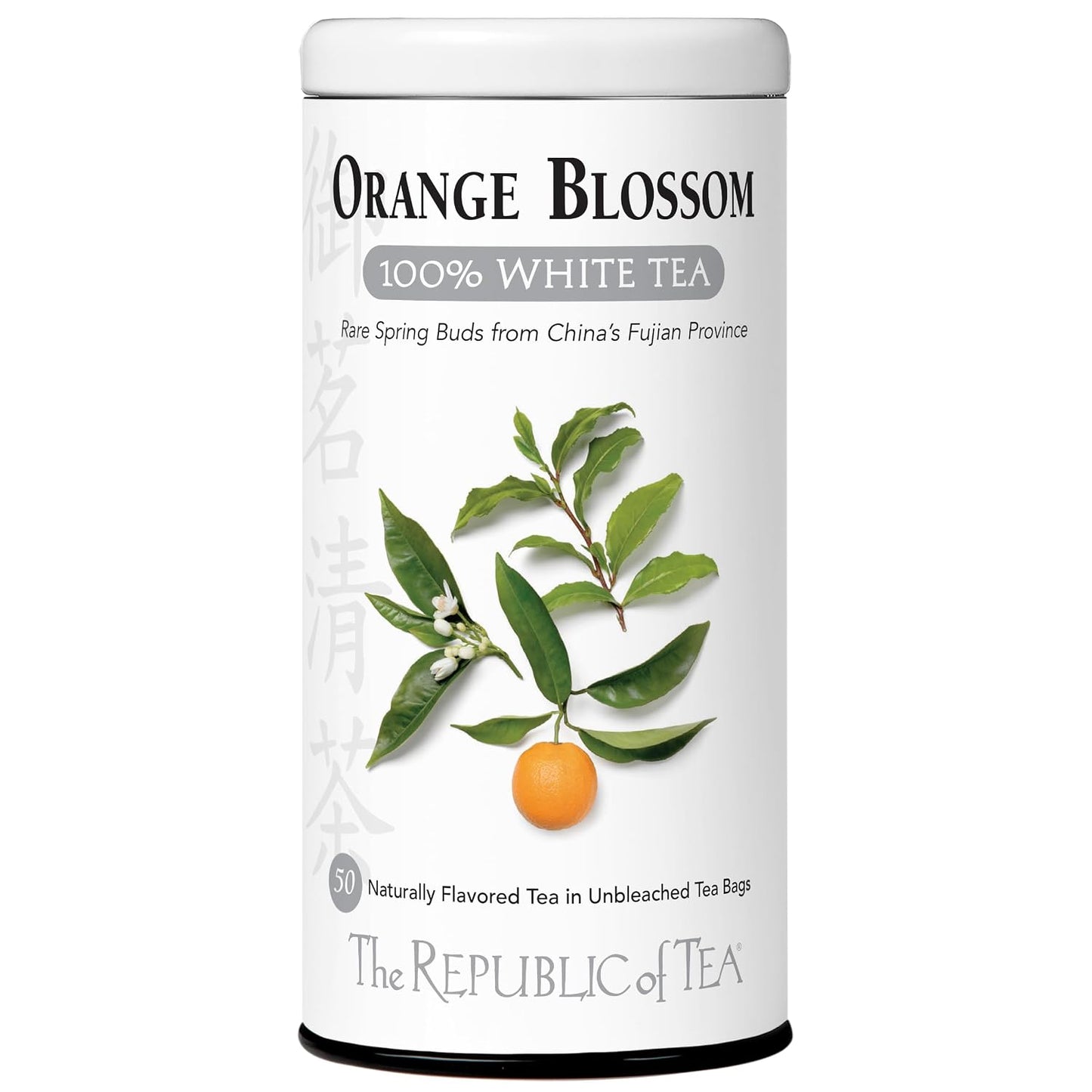 The Republic of Tea Orange Blossom 100% White Tea, Low Caffeine, 50 Count | A gentle cup for everyday sipping. Delicate and smooth with notes of lively citrus. Gluten Free and Carb Free.