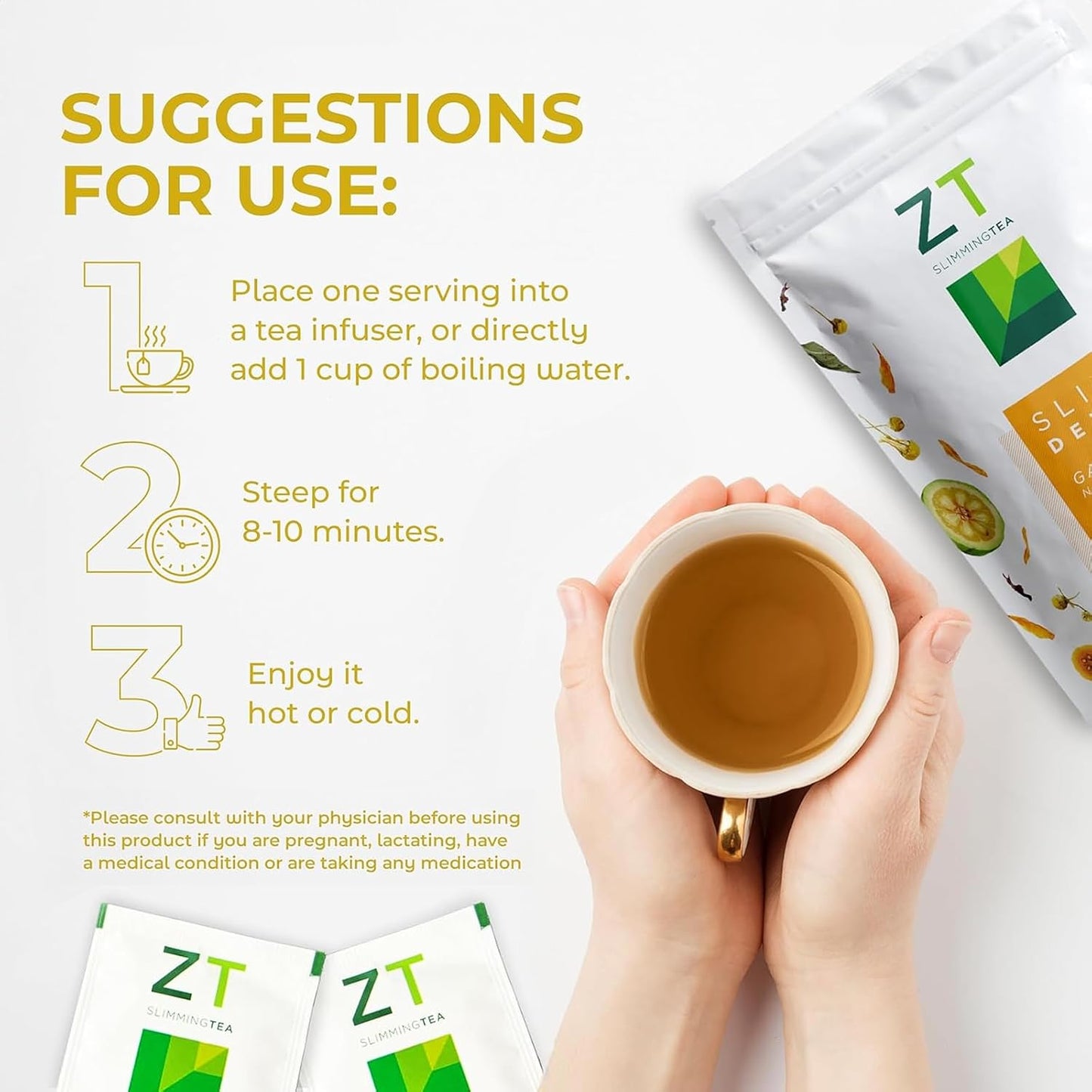 Dr. Zisman ZT Slimming Detox Tea – Garcinia Dreams Night Blend, 28 Count | Caffeine-Free Herbal Tea with Garcinia Cambogia, Chamomile, Peppermint &amp; Ginger, Smooth Herbal Tea Bags for Evening Use
