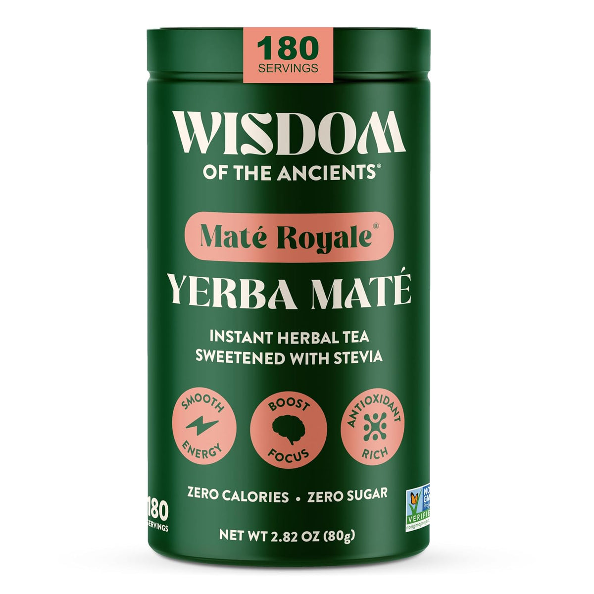Wisdom of the Ancients Instant Yerba Mate Tea Powder - Mate Royale, 2.82 Oz