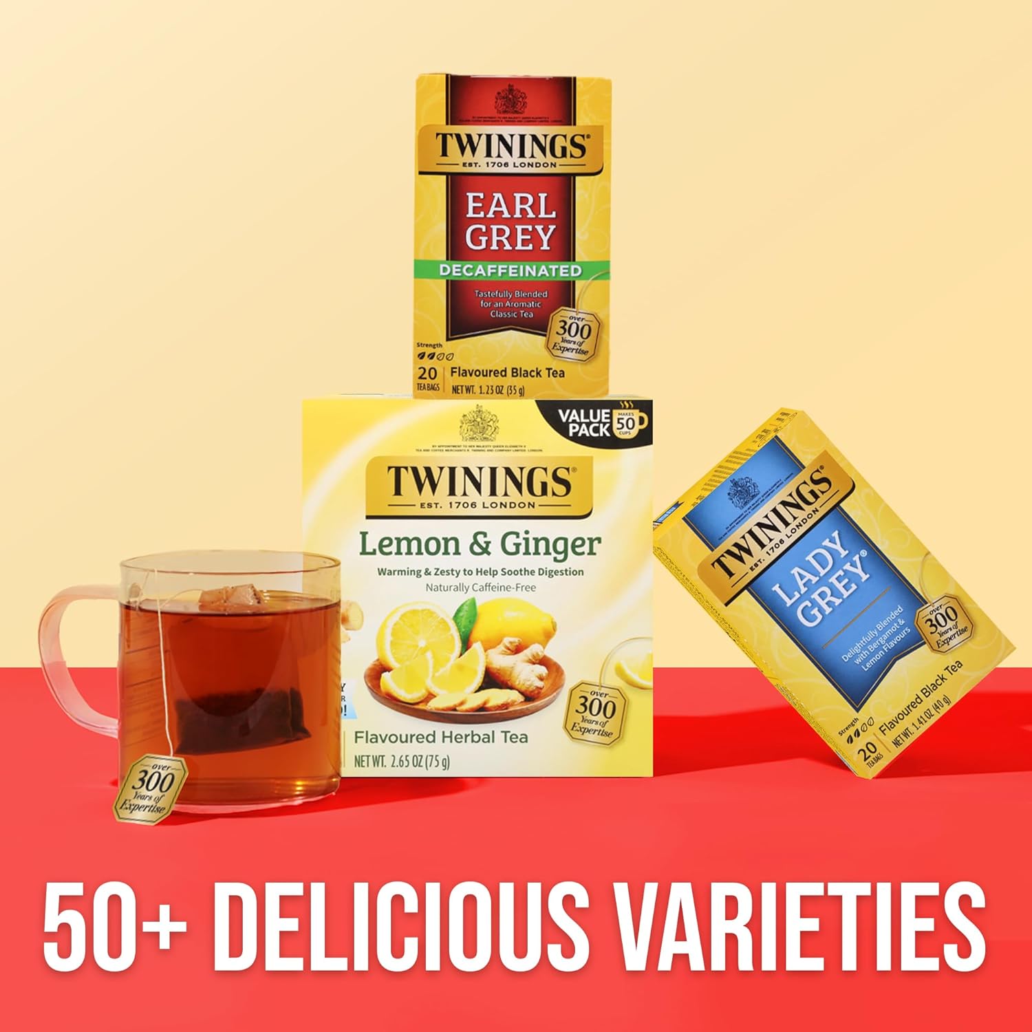 Twinings Decaffeinated Earl Grey Black Tea Individually Wrapped Bags, 20 Count (Pack of 2), Flavoured with Citrus and Bergamot, Enjoy Hot or Iced, 20 Teabags
