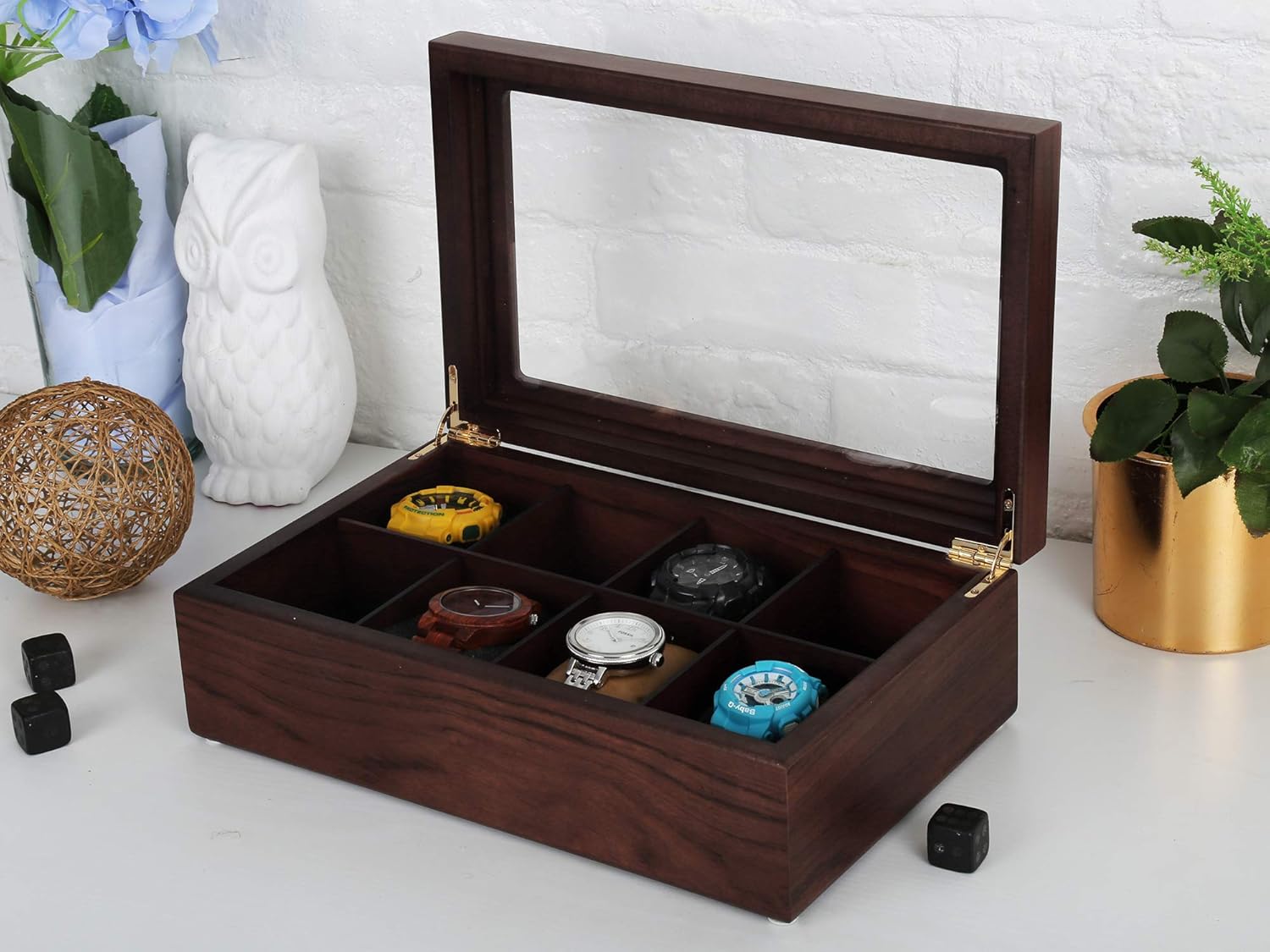 Apace Living (Dark Walnut) - Tea Box 8 Compartments + Recipe Box