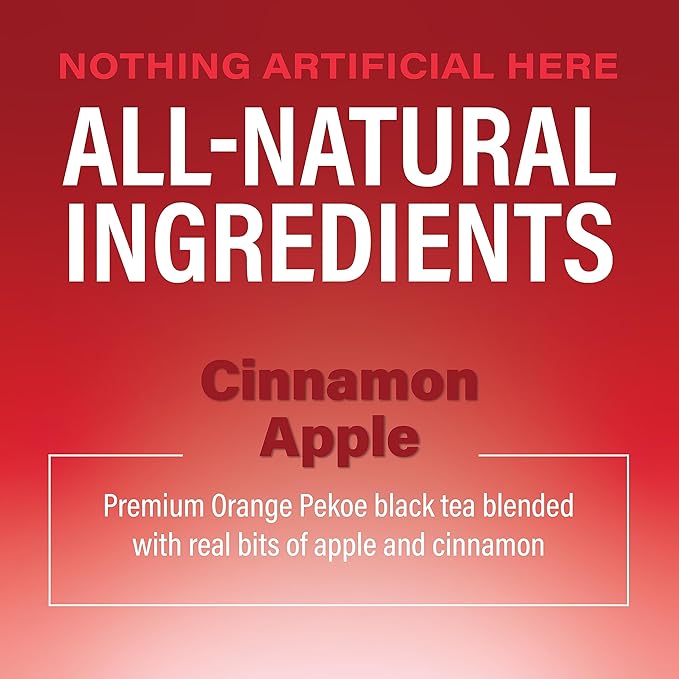 Zest Cinnamon Apple Spice Energy Tea – High Caffeine Black Tea Bags for Focus, Clarity & Morning Energy – Natural Non-GMO Caffeinated Breakfast Tea – Cozy Fall Focus Tea with 150mg Caf – 15Ct Box