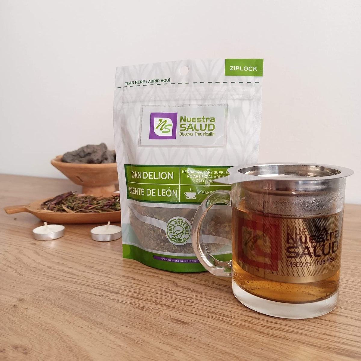 Roasted Dandelion Root Tea - Herbal Tea - For the Maintenance of Good Health - Zip-Lock (30g) 1.05oz - 100% Natural Diente de Leon Te