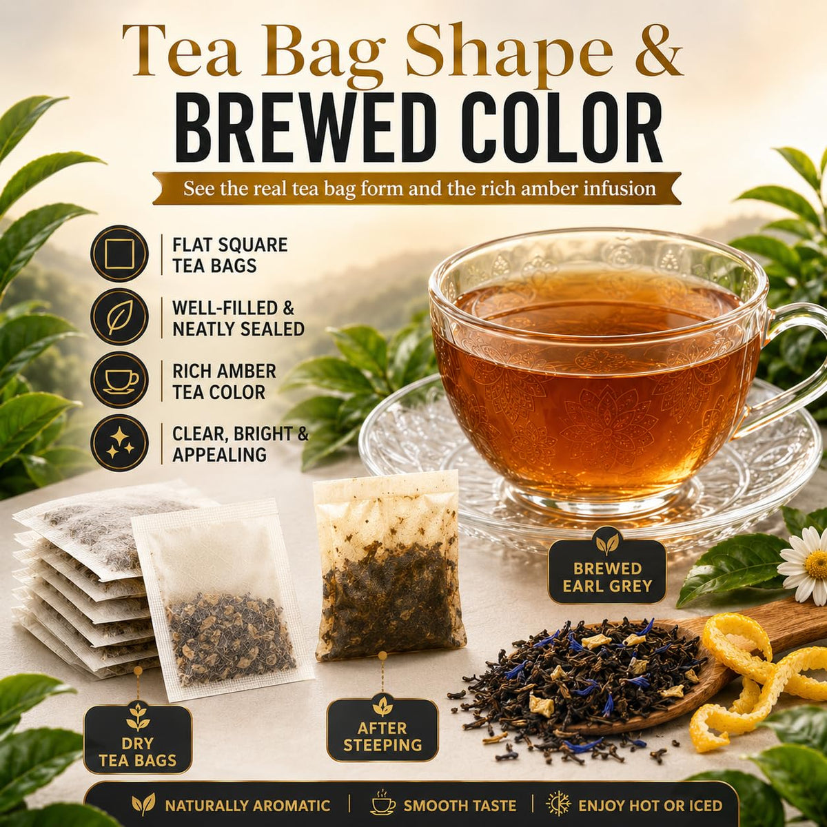 Natural earl grey Black tea 200g. 100 tea bags 100% natural earl grey tea loose leaf Tea.Additive-Free• Sugar-Free • Vegan