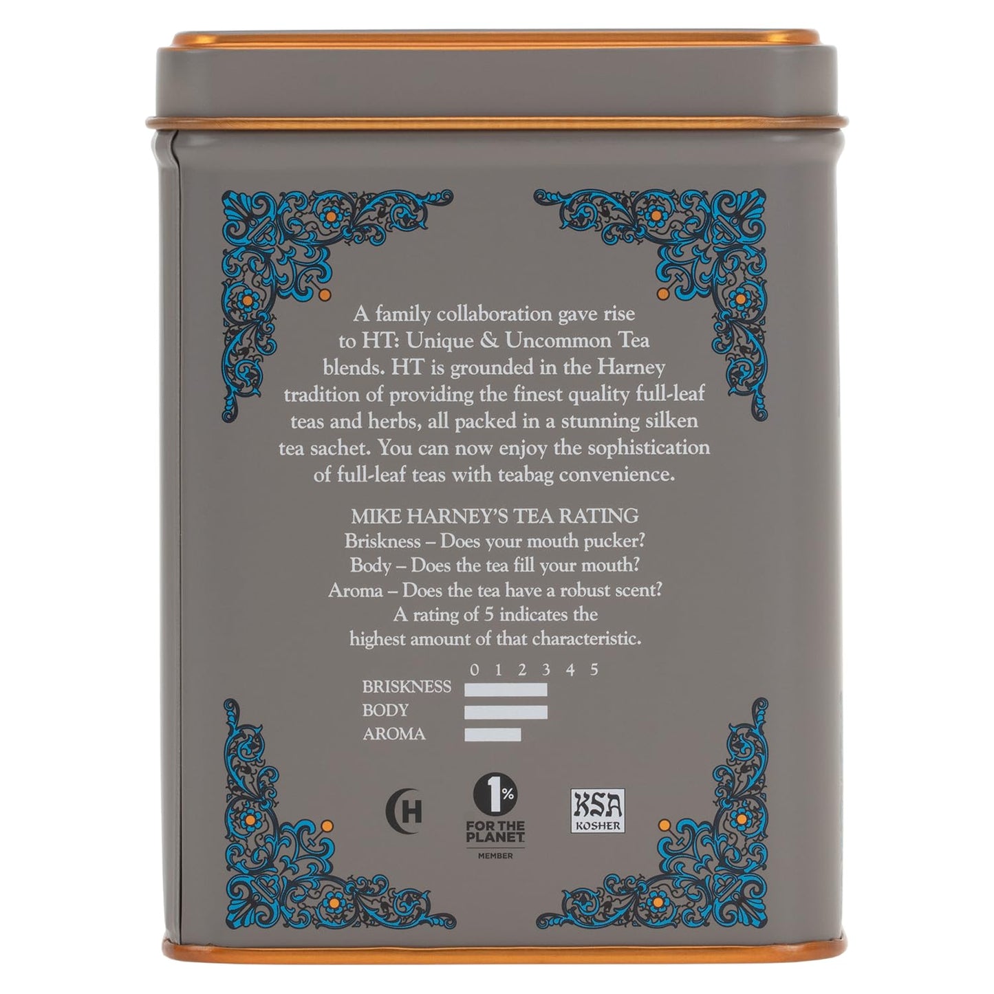 Harney & Sons English Breakfast Tea, Caffeinated, 20ct sachet tin, HT Tea Blends