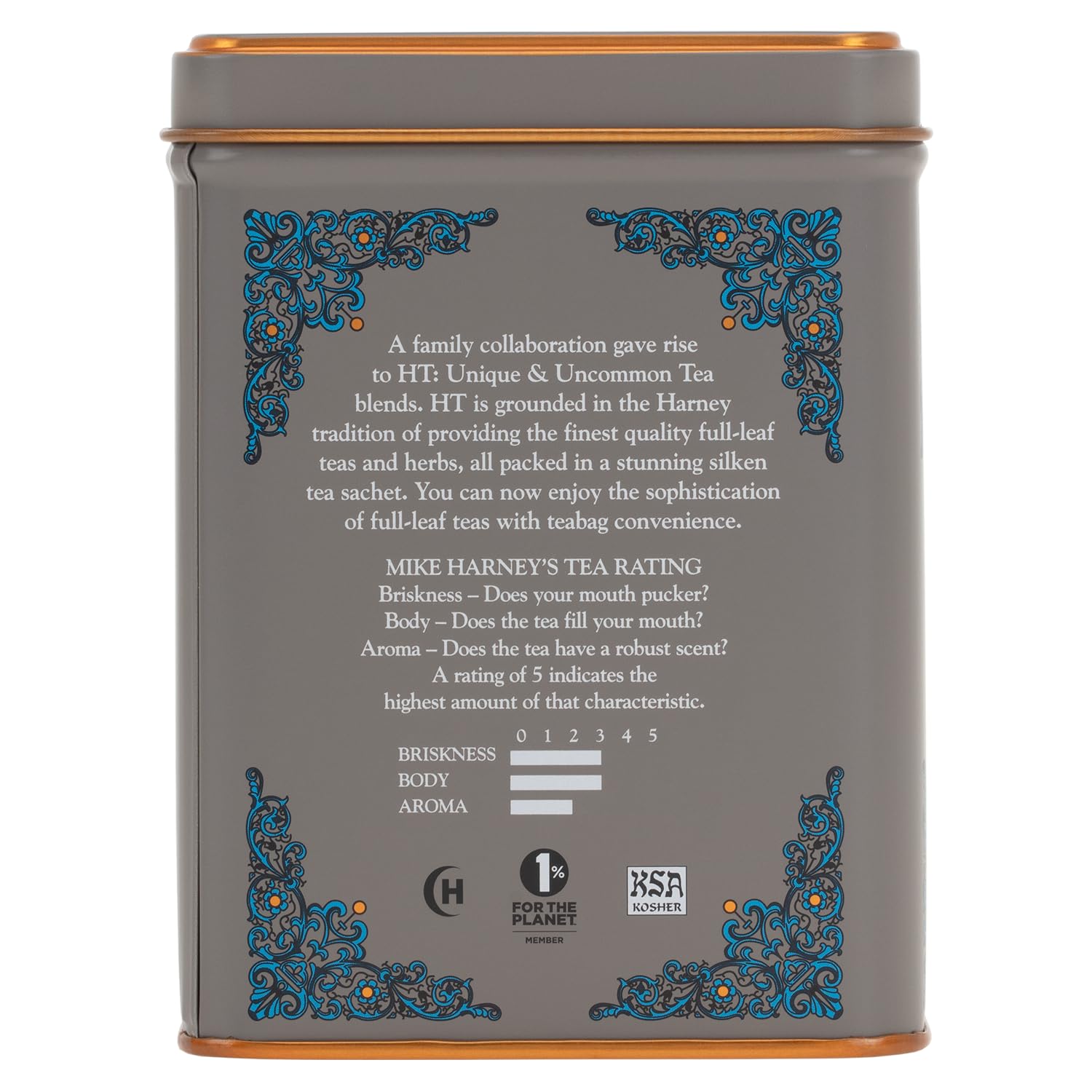 Harney & Sons English Breakfast Tea, Caffeinated, 20ct sachet tin, HT Tea Blends