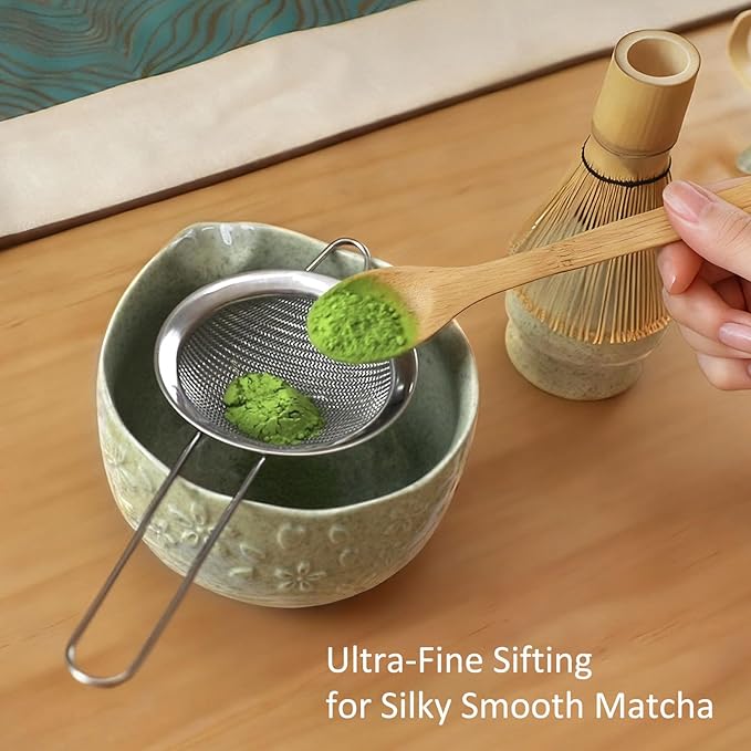 Matcha Whisk Set, 8 Pcs Matcha Kit with Ceramic Japanese Matcha Bowl & Accessories Kit for Traditional Tea Ceremony